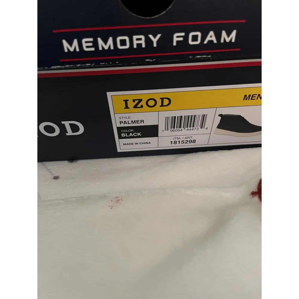 NIB IZOD Men's Palmer Black Chukka Boots With Memory Foam Size 8M New in box